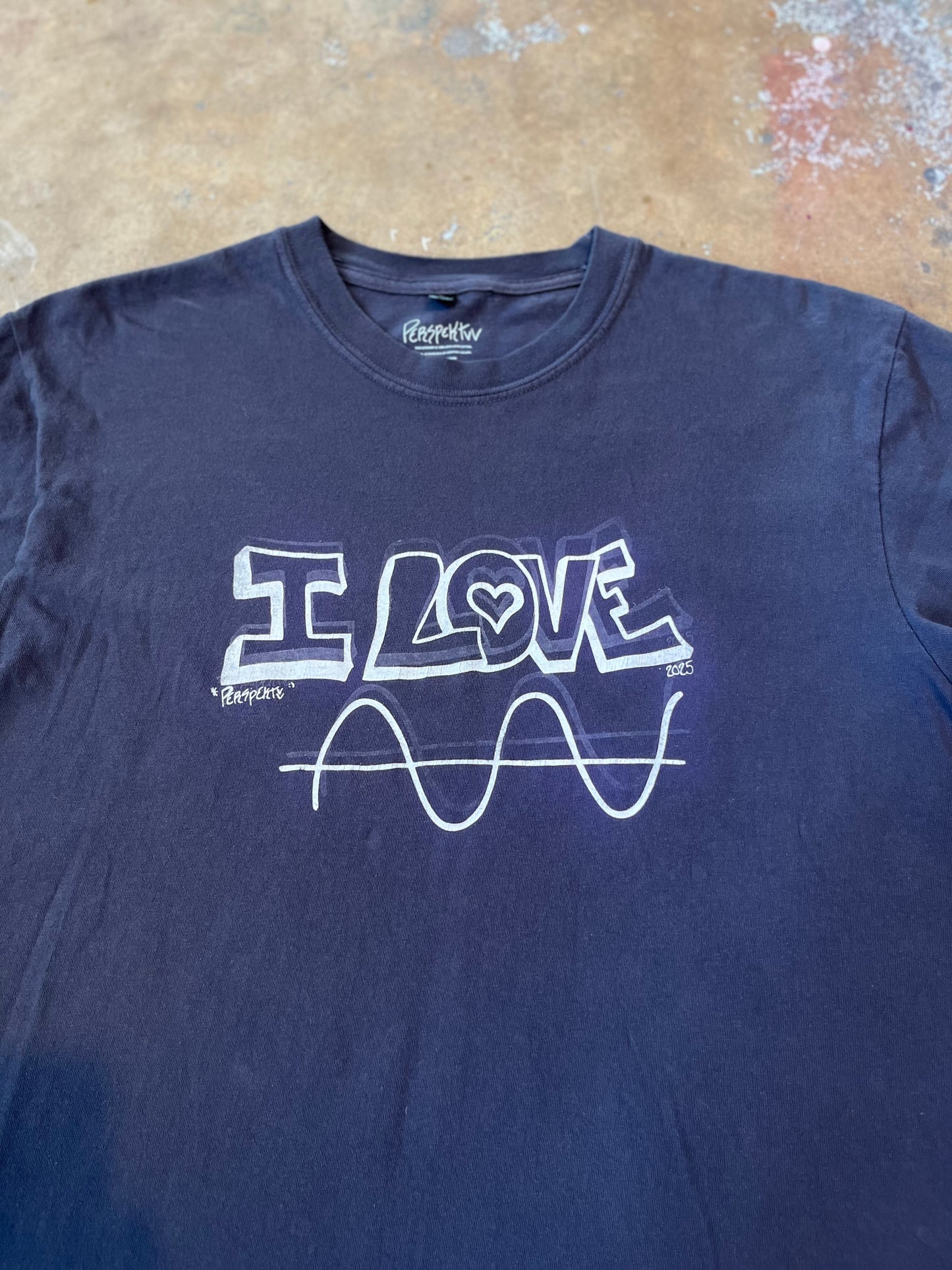 "I Love Sine Wavs" white Print