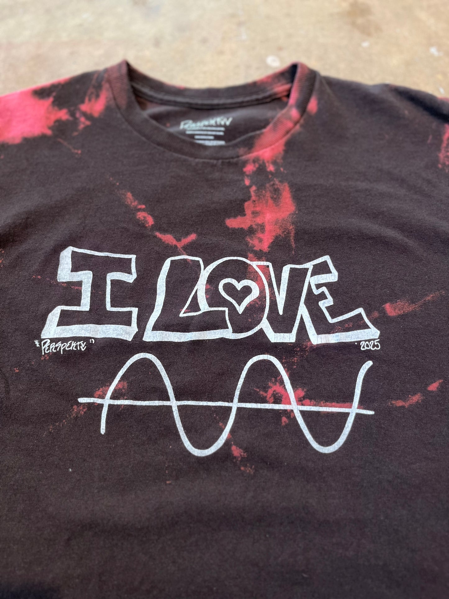 "I Love Sine Wavs" BleachDye Tee